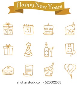 Icon of New Year and Christmas element