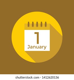Icon of New Year First Day Flat Design Vector, New Year Icon