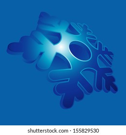 icon as new year snowflake on blue background