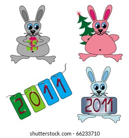 Icon with a New Year's rabbit