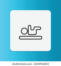 Ícone de um recém-nascido deitado em um bloco de mudanças, usado para cuidar de bebês.
