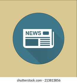  Icon of news. Flat design. 