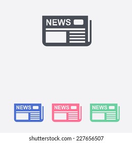  Icon of news. Flat design. 