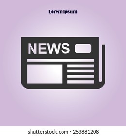  Icon of news. Flat design. 
