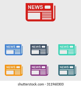  Icon of news. Flat design. 