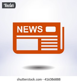  Icon of news. Flat design. 