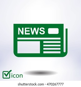  Icon of news. Flat design. 