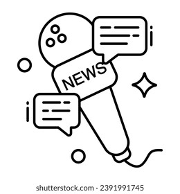         Icon of news mic in flat design