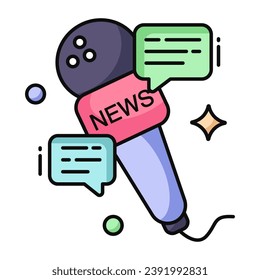         Icon of news mic in flat design