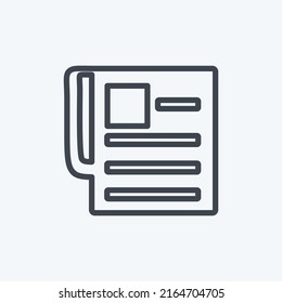 Icon News paper. suitable for Education symbol. line style. simple design editable. design template vector. simple symbol illustration