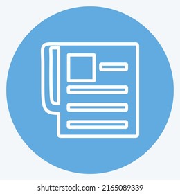 Icon News paper. suitable for Education symbol. blue eyes style. simple design editable. design template vector. simple symbol illustration