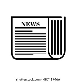 icon news paper white background graphic isolated
