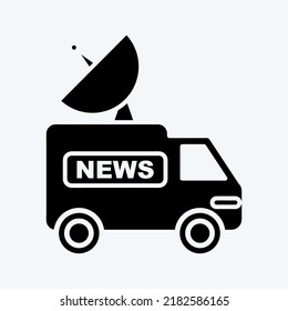 Icon News Van. suitable for Education symbol. glyph style. simple design editable. design template vector. simple illustration