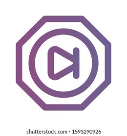 Icon next button in Lineal Gradient style. vector illustration and editable stroke. Isolated on white background.