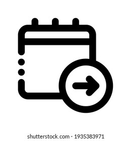 Icon Next Calendar With Style Outline