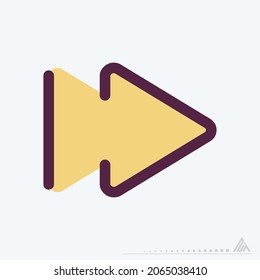 Icon Next - Color Line Cut Style - Simple illustration, Editable stroke, Design template vector, Good for prints, posters, advertisements, announcements, info graphics, etc.