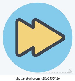 Icon Next - Color Mate Style - Simple illustration, Editable stroke, Design template vector, Good for prints, posters, advertisements, announcements, info graphics, etc.