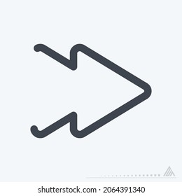 Icon Next - Line Cut Style - Simple illustration, Editable stroke, Design template vector, Good for prints, posters, advertisements, announcements, info graphics, etc.