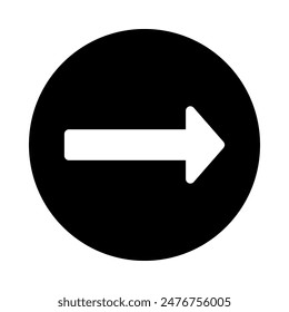 Symbol Nächster runder Pfeil, Silhouetten-Vektorgrafik isoliert auf weißem Hintergrund. Einfaches und modernes Design
