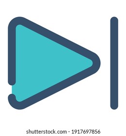 Symbol als Nächstes mit vollem Zeilenstil und blauer Farbe