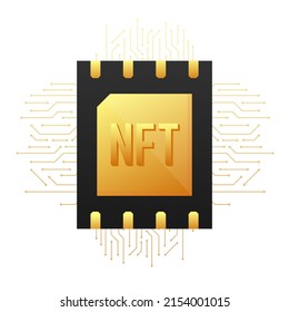 Icon with nft card. Non fungible token nft. Credit card. Bitcoin currency