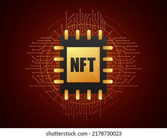 Icon with nft card. Non fungible token nft. Credit card. Bitcoin currency