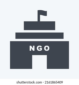 Icon NGO Building. suitable for Community symbol. glyph style. simple design editable. design template vector. simple symbol illustration