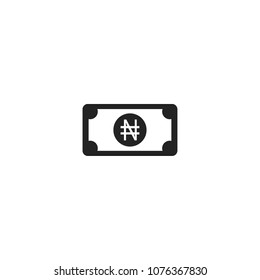 Icon of Nigerian naira bank note isolated on white background