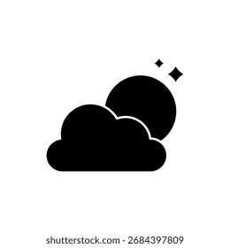 Icono de una noche, aislado contra un fondo limpio.