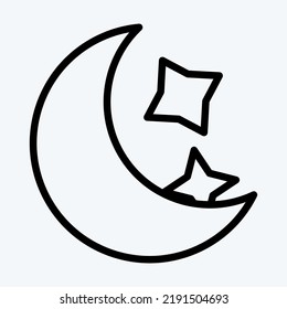 Icon Night. suitable for Halloween symbol. line style. simple design editable. design template vector. simple illustration
