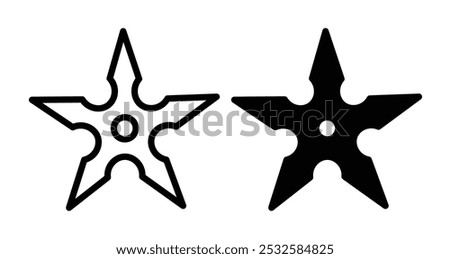 Icon of a ninja star, symbolizing martial arts, weaponry, or stealth.