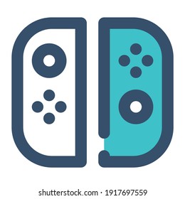 icon nintendo switch controller using filled line style and blue color