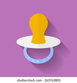 Icon of nipple, pacifier. Flat style
