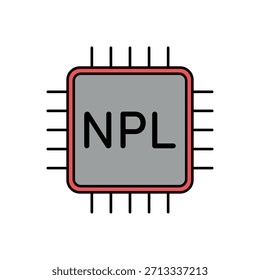 Symbol ein NLP-Prozessor einzeln auf sauberem Hintergrund.
