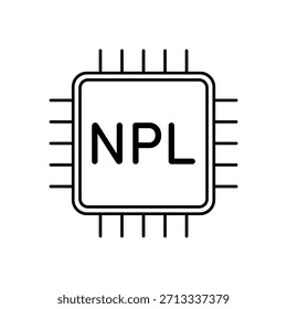 Symbol ein NLP-Prozessor einzeln auf sauberem Hintergrund.