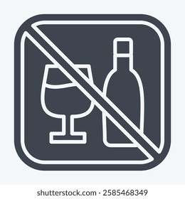 Icon No Alcohol. related to Public symbol. glyph style. design editable