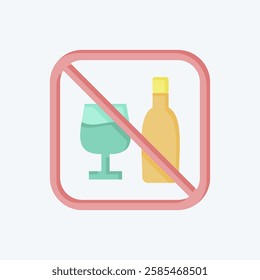 Icon No Alcohol. related to Public symbol. flat style. design editable