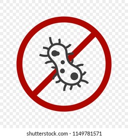 Icon - no bacteria or viruses. Vector illustration on white background