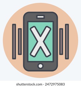 Icon No Cell Phone. related to Airport symbol. color mate style. simple design illustration