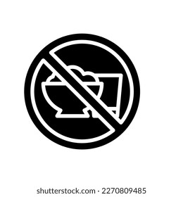 icon No eating, icon Fasting Ramadan, vector illustration, editable color