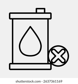 Icon no fossil fuel. Renewable energy elements. Icon in line style.