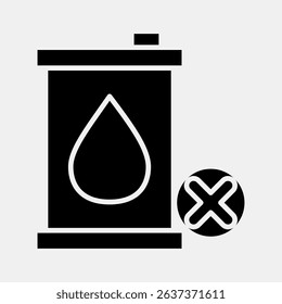 Icon no fossil fuel. Renewable energy elements. Icon in glyph style.