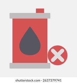 Icon no fossil fuel. Renewable energy elements. Icon in flat style.