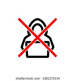 Icon of no hacker, antivirus, shield, protection, virus. Editable vector stroke 500x500 Pixel.