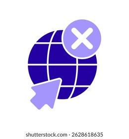 Icon a no internet, isolated against a clean background.