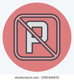 Icon No Parking. related to Public symbol. color mate style. design editable