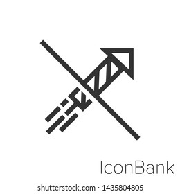 Icon no rocket in black and white Illustration.