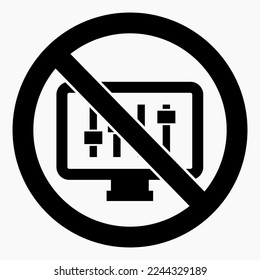 Icon no settings. Do not adjust the monitor. Do not change settings. Easy installation. Vector icon.