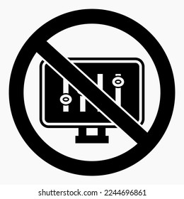 Icon no settings. Do not adjust the monitor. Do not change settings. Easy installation. Vector icon.