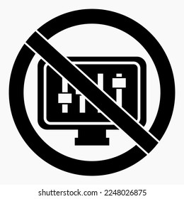 Icon no settings. Do not adjust the monitor. Do not change settings. Easy installation. Vector icon.